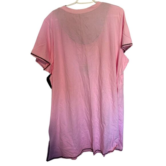 Rene Rofe NWT Pink V Neck Nightshirt I Need Coffee Graphic Sz 3X Sleepwear - Picture 2 of 6